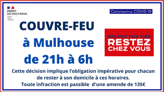 Couvre-feu à Mulhouse de 21h00 à 06h00